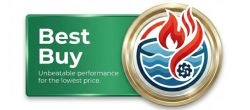 Best Buy badge for above ground pool heaters offering unbeatable performance for the lowest price.