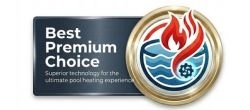Best Premium Choice badge for high-end above ground pool heaters with superior technology.