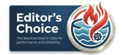 Editor's Choice badge for best in class above ground pool heater performance and reliability.